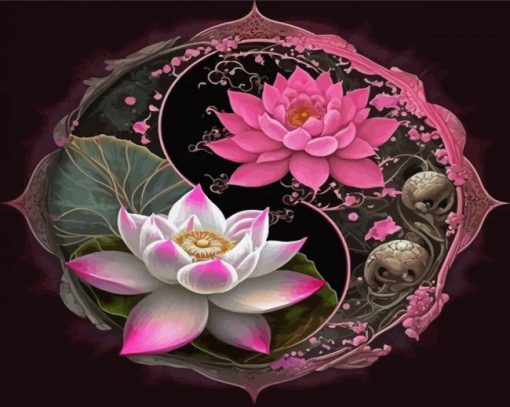 Lotus Yin Yang Diamond Painting