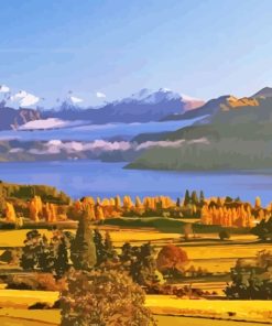 New Zealand Wanaka Lake Landscape Diamond Painting