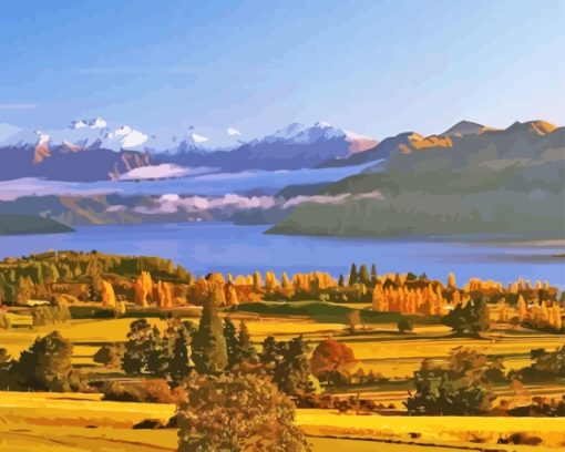 New Zealand Wanaka Lake Landscape Diamond Painting