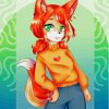 Orange Girl With Fox Diamond Painting