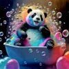 Panda Bathing Diamond Painting