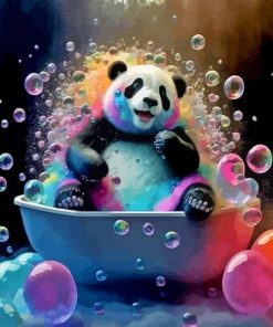 Panda Bathing Diamond Painting