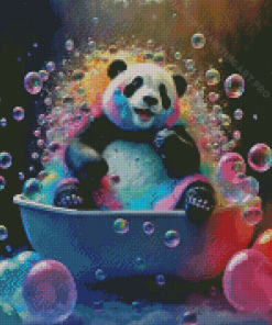 Panda Bathing Diamond Painting