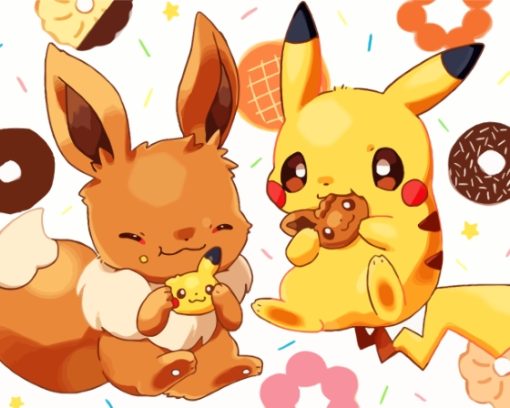 Pikachu And Eevee Pokemon Diamond Painting