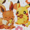 Pikachu And Eevee Pokemon Diamond Painting