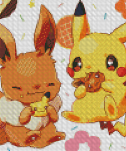 Pikachu And Eevee Pokemon Diamond Painting