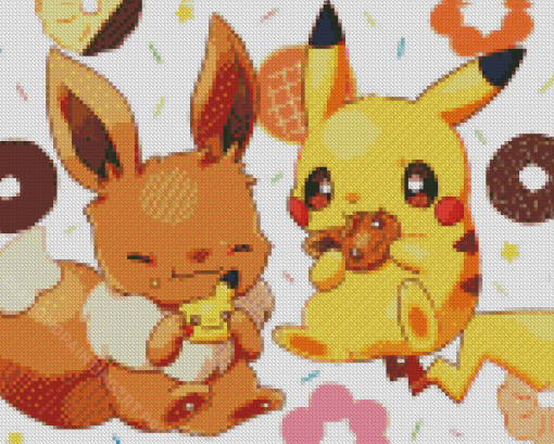 Pikachu And Eevee Pokemon Diamond Painting