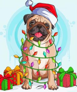 Pugs At Christmas Diamond Painting