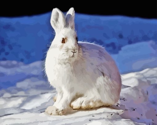 Rabbit Animal In Snow Diamond Painting