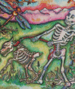 Skull Guy With Dogs Diamond Painting