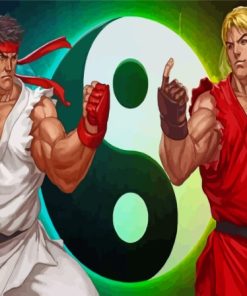 Street Fighter Ryu And Ken Anime Diamond Painting