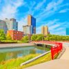 Toledo Ohio With Maumee River In Spring Diamond Painting