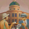 Vintage Couple Having Tea Diamond Painting