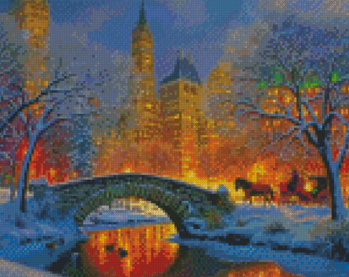 Winter Central Park New York Diamond Painting