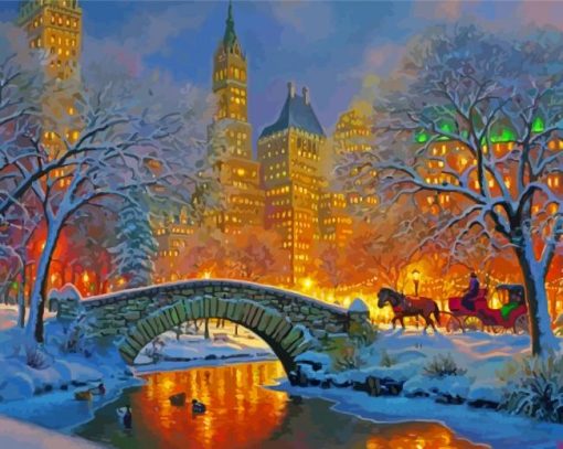 Winter Central Park New York Diamond Painting