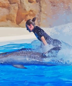 Woman And Dolphins Diamond Painting