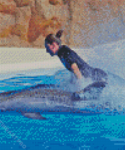 Woman And Dolphins Diamond Painting