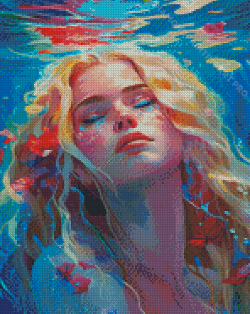 Woman Under The Water Diamond Painting