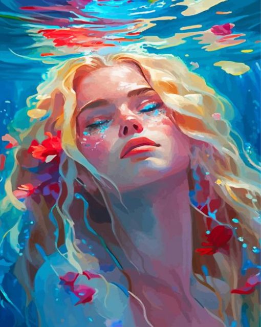 Woman Under The Water Diamond Painting