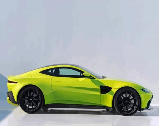 Yellow Aston Martin Vantage Diamond Painting