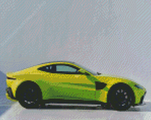 Yellow Aston Martin Vantage Diamond Painting