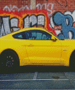 2017 Yelllow Ford Mustang Diamond Painting