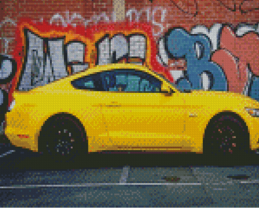 2017 Yelllow Ford Mustang Diamond Painting