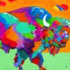 Abstract Colorful Bison Diamond Painting