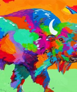 Abstract Colorful Bison Diamond Painting