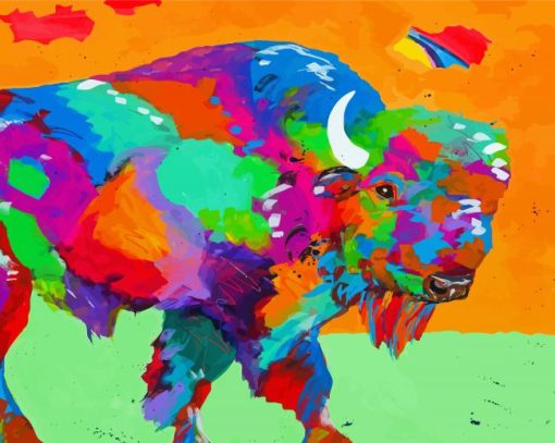 Abstract Colorful Bison Diamond Painting