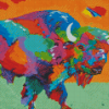 Abstract Colorful Bison Diamond Painting