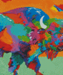 Abstract Colorful Bison Diamond Painting