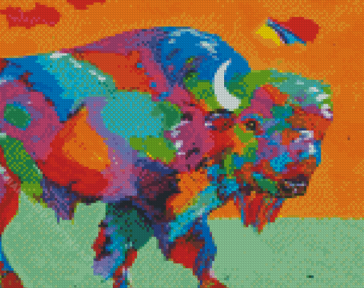 Abstract Colorful Bison Diamond Painting