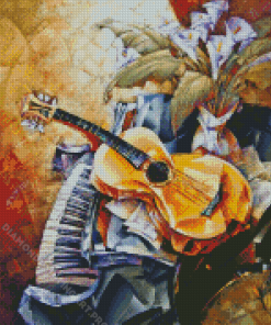 Abstract Piano And Guitar Diamond Painting