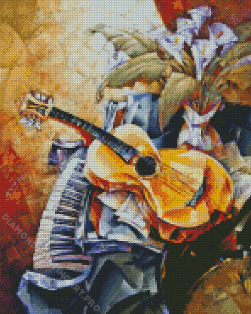 Abstract Piano And Guitar Diamond Painting