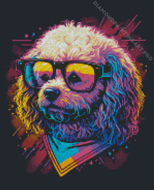 Aesthetic Dog In Glasses Diamond Painting