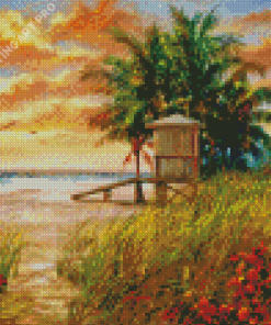 Aesthetic Life Guard Huts Diamond Painting