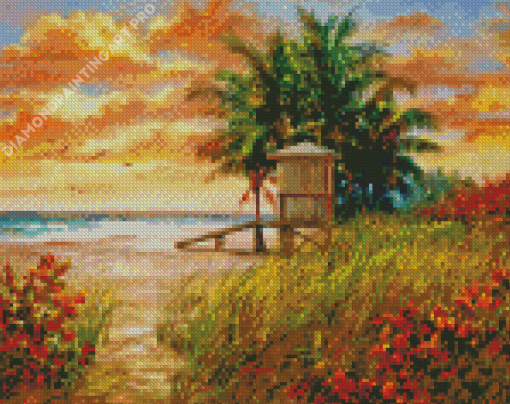 Aesthetic Life Guard Huts Diamond Painting