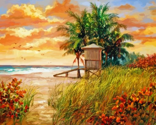 Aesthetic Life Guard Huts Diamond Painting