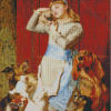 Aesthetic Lady With Dog Diamond Painting