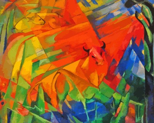 Animals In Landscape By Franz Marc Diamond Painting