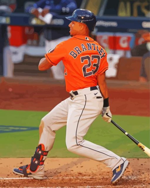 Baseball Left Fielder Michael Brantley Diamond Painting