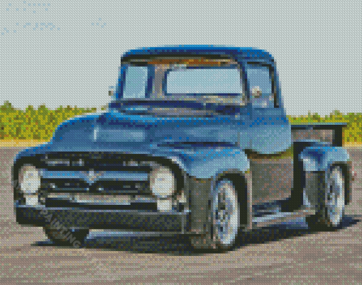 Black 1955 Ford Pickup Diamond Painting