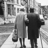 Black And White Old Couple Walking In The City Diamond Painting