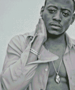 Black And White Omar Epps Diamond Painting