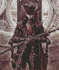 Black And White Maria Bloodborne Art Diamond Painting