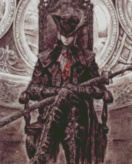 Black And White Maria Bloodborne Art Diamond Painting