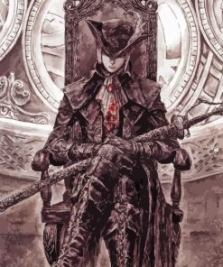 Black And White Maria Bloodborne Art Diamond Painting