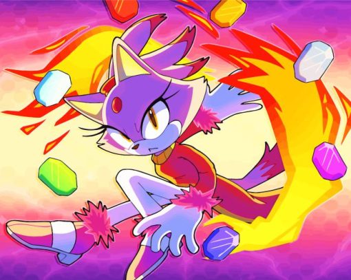 Blaze The Cat Diamond Painting