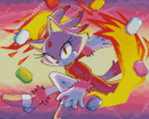 Blaze The Cat Diamond Painting